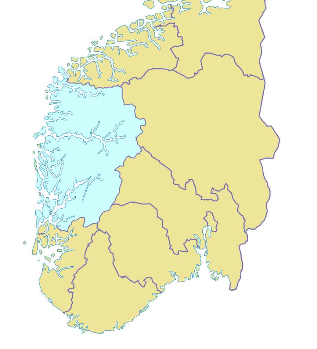 Vestland illustrasjonskart