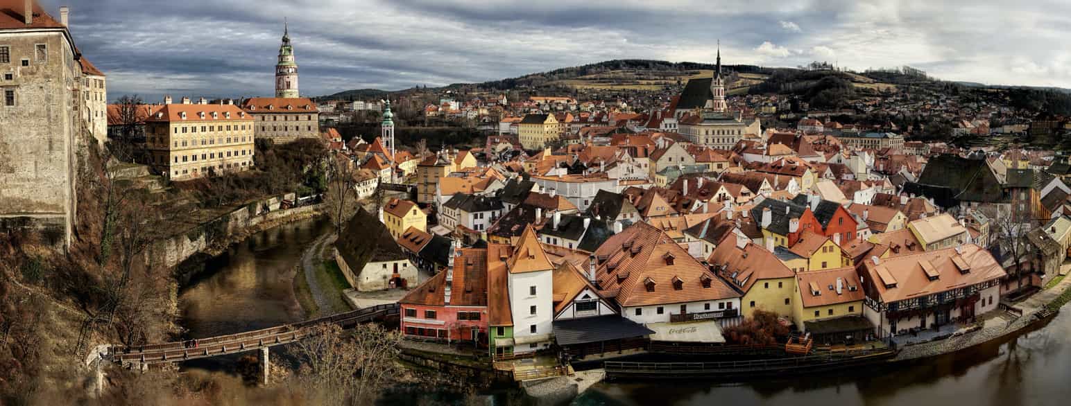 Byen Český Krumlov, som er på UNESCO's Verdensarvliste