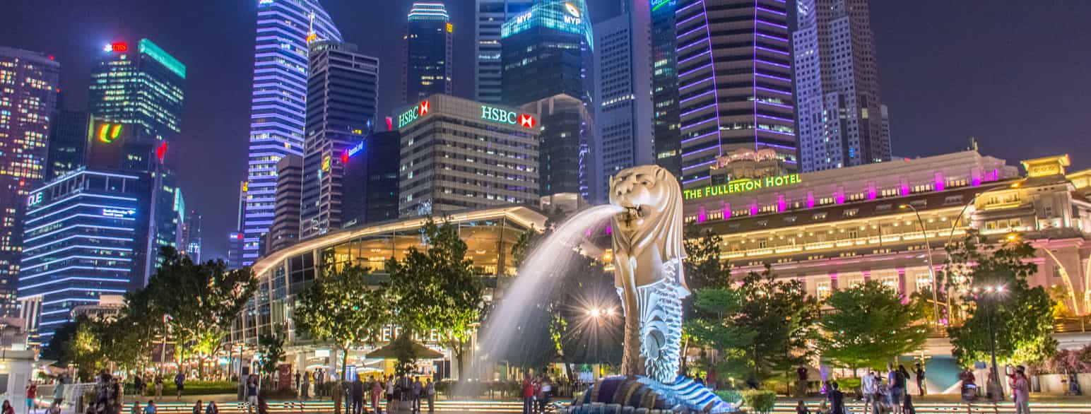 Statue af Singapores nationalsymbol