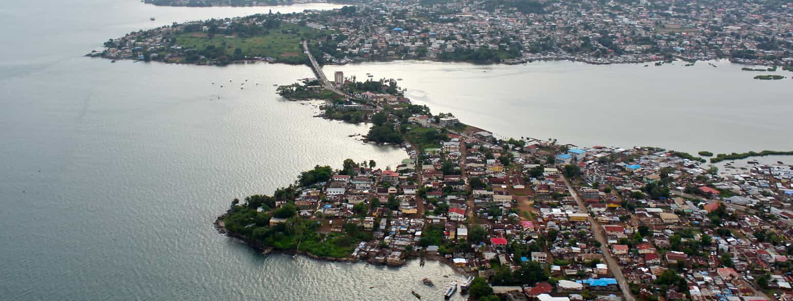 Hovedstaden Monrovia set fra luften