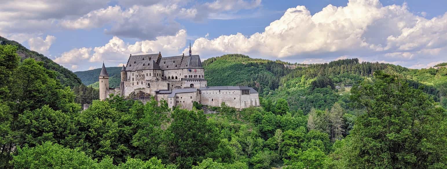 Vianden Slot i det nordlige Luxembourg