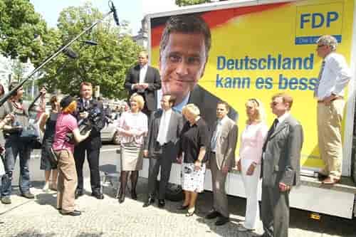 FDP i valgkamp i september 2009, da partiet fik over 14 procent af stemmer ved valget til Forbundsdagen.