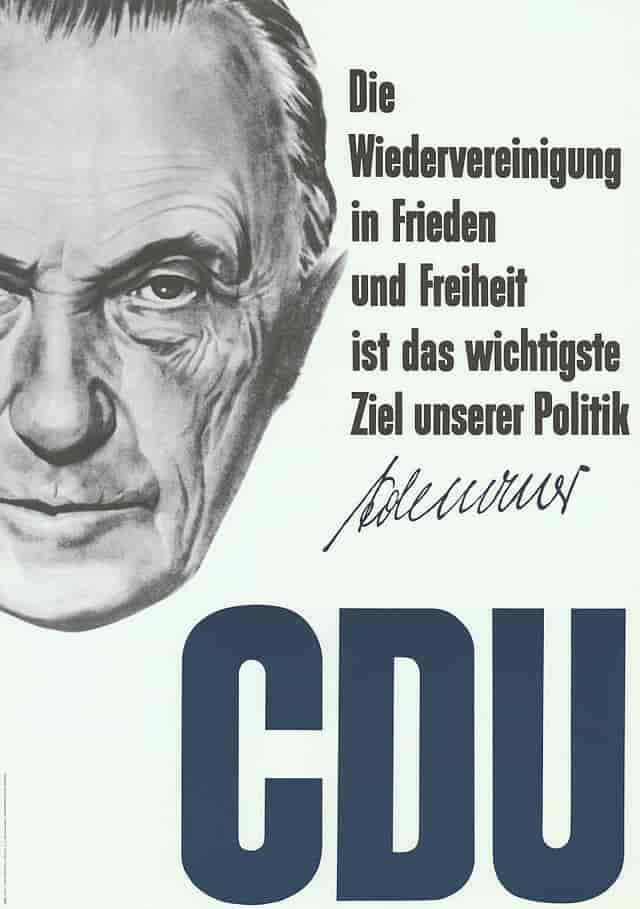 Valgplakat med Konrad Adenauer fra forbundsdagsvalget i 1961.