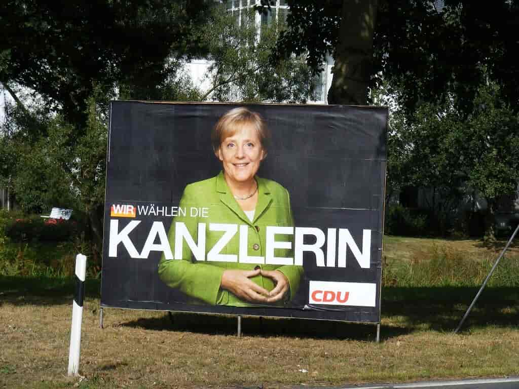 Valgplakat fra 2009 med Angela Merkel