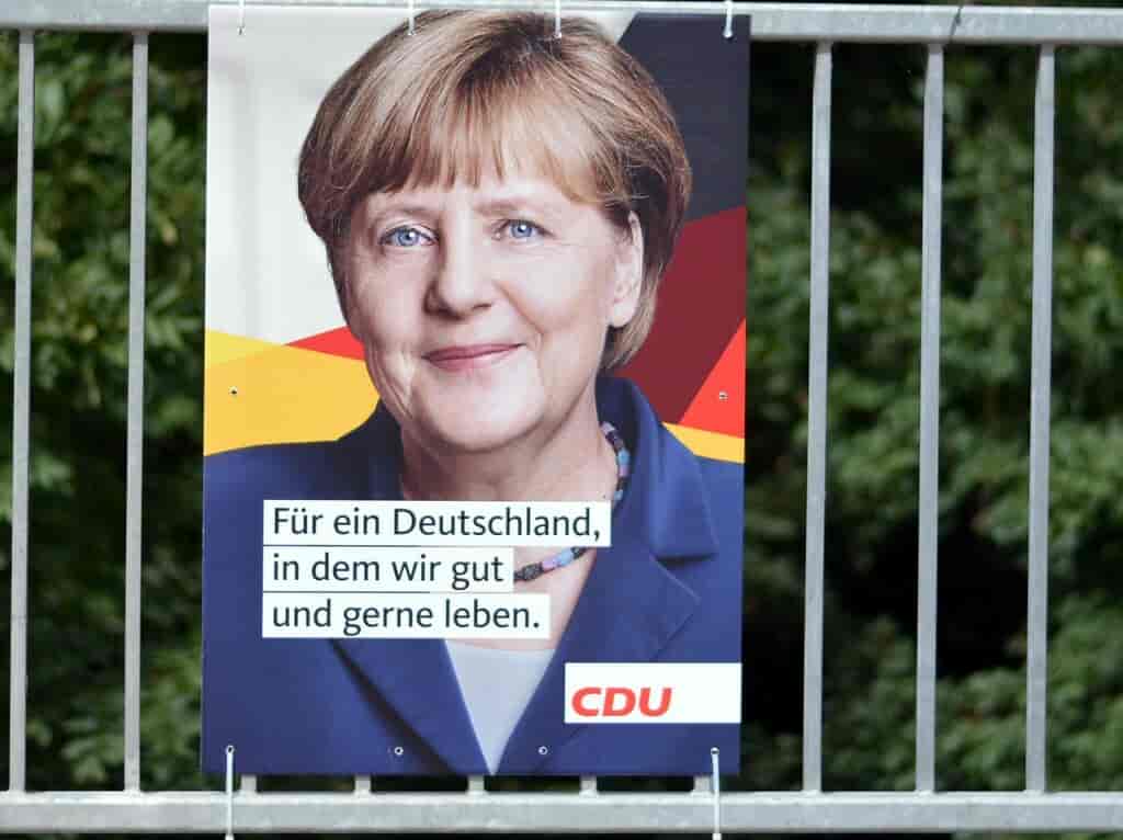 Valgplakat med Angela Merkel