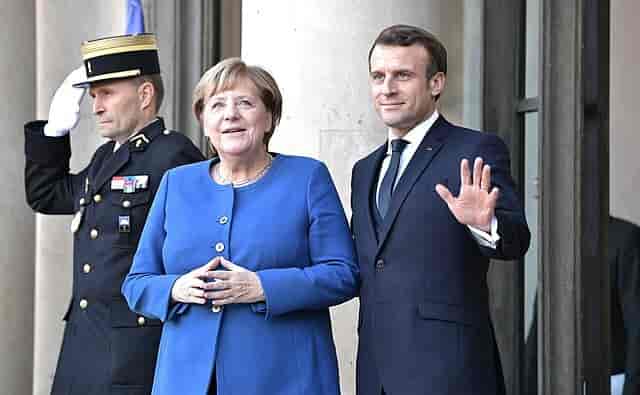 Angela Merkel og Emanuel Macron i 2019