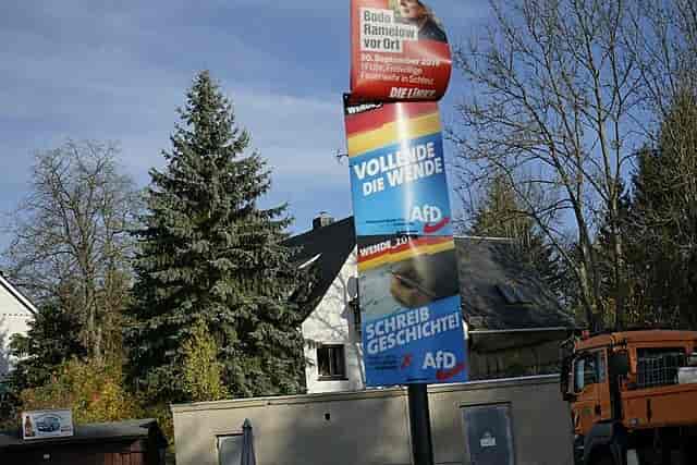 Valgplakater for AfD under valgkamp i Thüringen i 2019