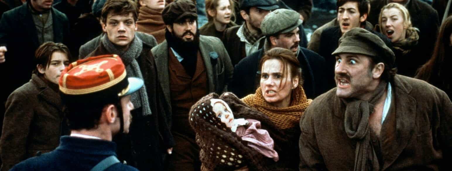 Émile Zolas roman Germinal (1885) foregår blandt franske minearbejdere, der tiltrækkes af den gryende socialisme. Fra Claude Berris filmatisering (1993) med Miou-Miou og Gérard Depardieu.