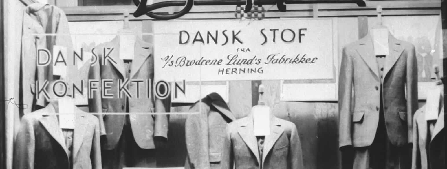 Udstillingsvinduet for Brøderne Lunds Fabrikker i Vestergade, 1940-50