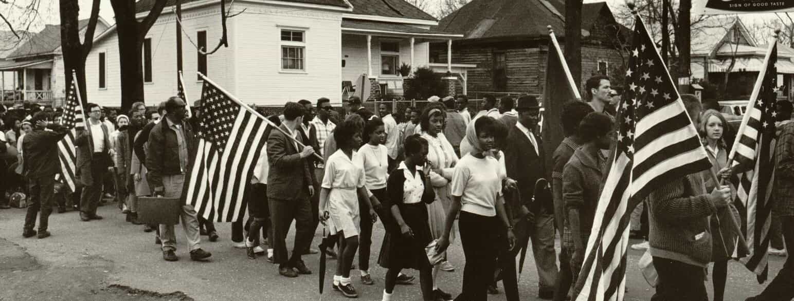 Deltagere i marchen fra Selma til Montgomery, Alabama, den 21.-25. marts 1965.