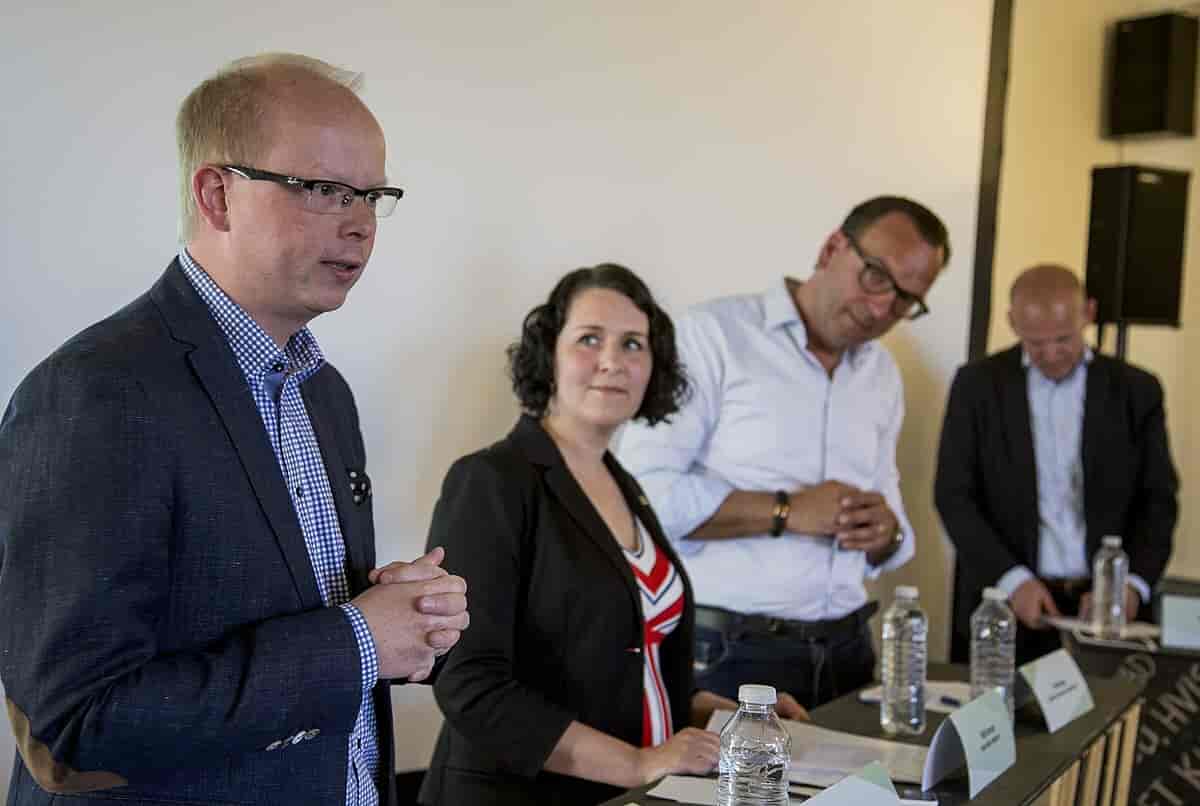 Stefan Seidler i debat om Fehmernforbindelsen i Øresundshuset på Folkemødet i Allinge på Bornholm den 11. juni 2015. 