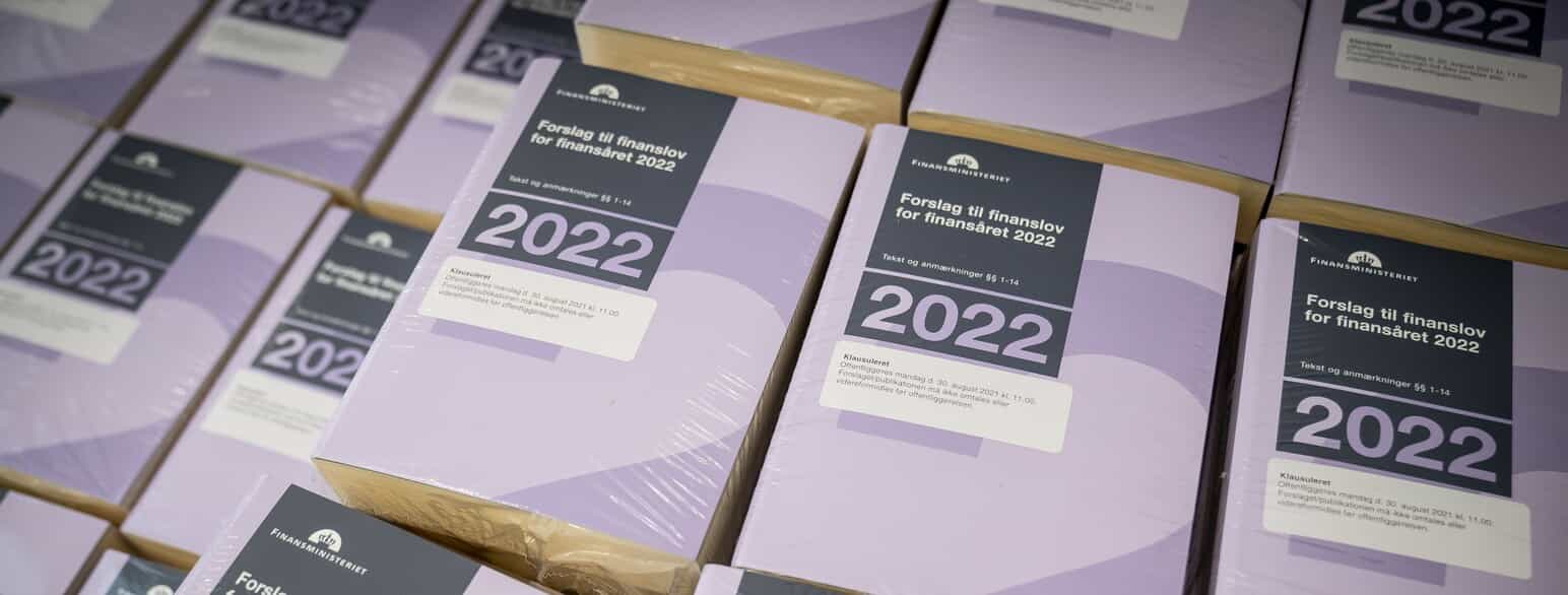 Finanslovsforslaget for 2022 blev offentliggjort den 30. august 2021.