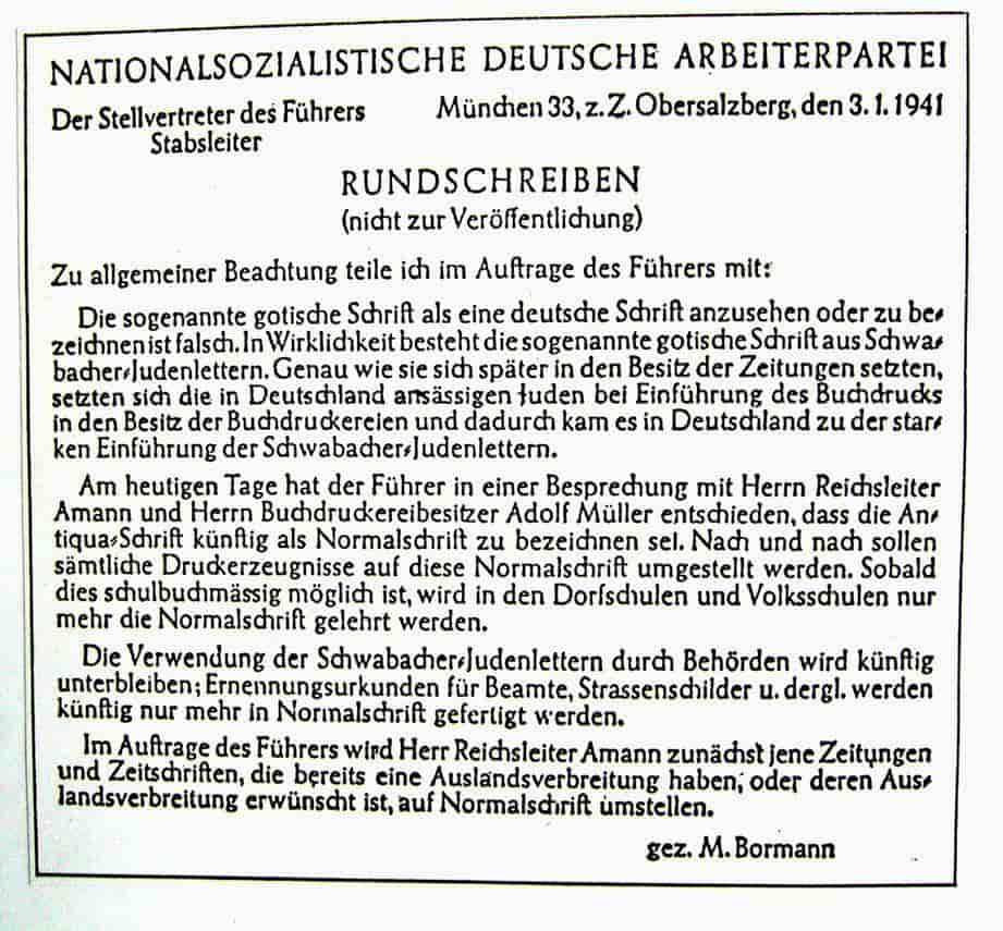 Hitlers dekret om afskaffelse af gotiske skrifter