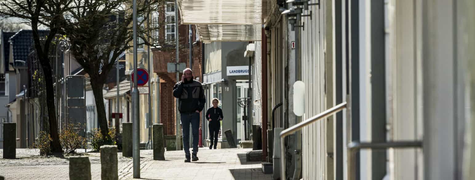 Toftlunds butiksliv i den nordligste del af Søndergade