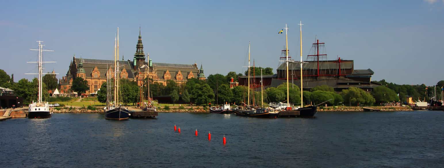 Udsigt mod Djurgården med Nordiska museet og Vasamuseet