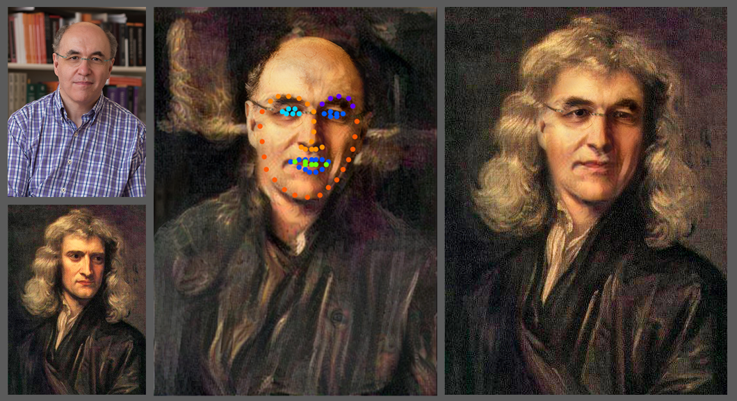 Face swap onto original work of art using Neural Net