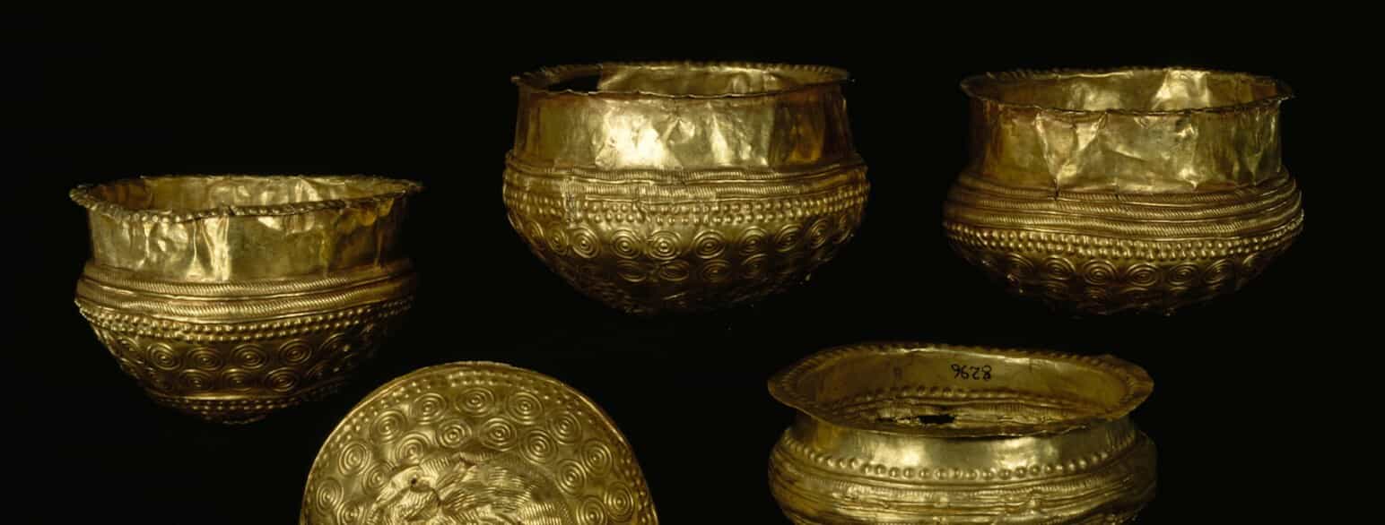 Fem guldbægere fra Avernakø fra bronzealderen