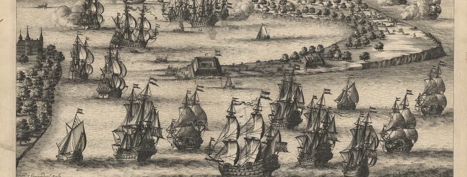 Kobberstik af Bastiaen Stoopendaal af Slaget ved Nyborg i 1659