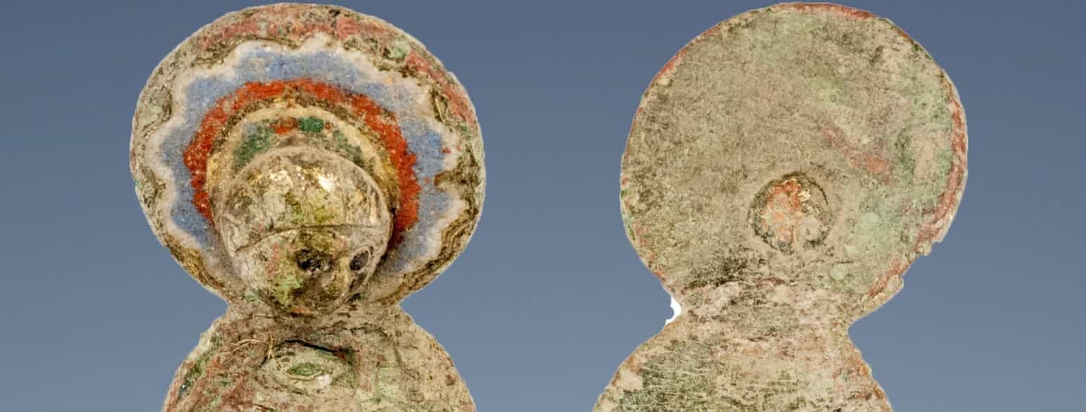 Mariafigur fremstillet i Limoges i Frankrig i 1200-tallet, fundet i Kragerup i 2015