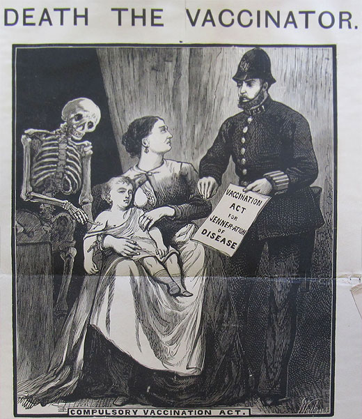 Death the Vaccinator. Published by The London Society for the Abolition of Compulsory Vaccination. Late 1800s