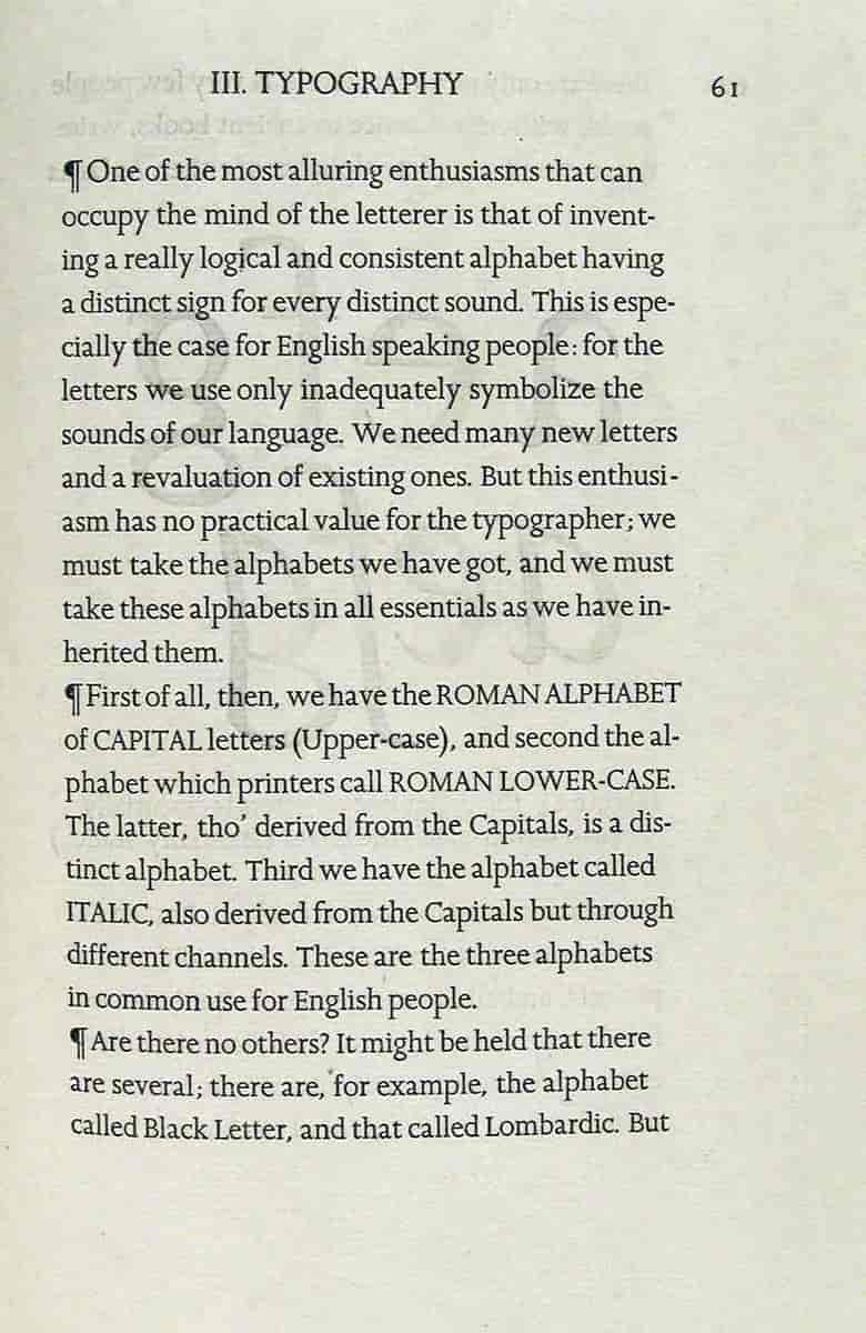 Fra "An Essay on Typography" (1931). Joanna sat i 12 punkt.