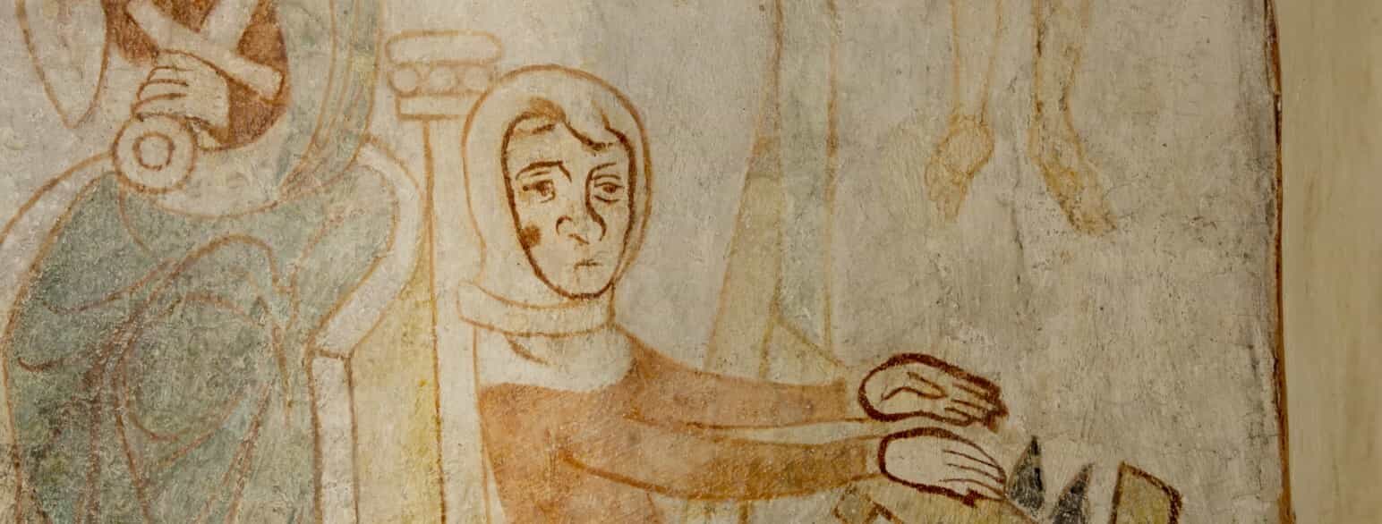 Kalkmalerier fra ca. 1400 i Tirsted Kirke