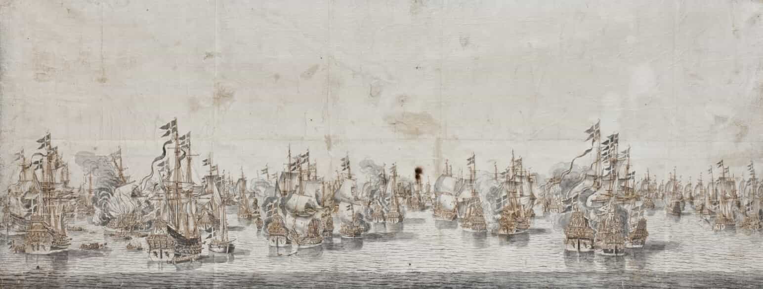 "Slaget vid Femern bält" af Willhem van de Velde, 1650