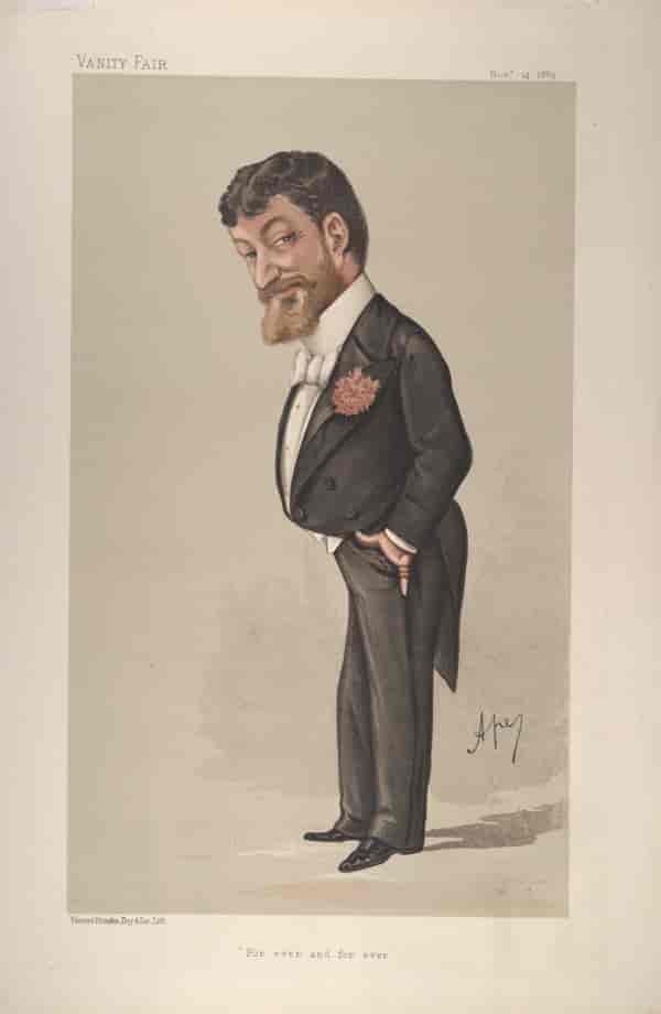 Karikaturtegning bragt i magasinet Vanity Fair, 1885 