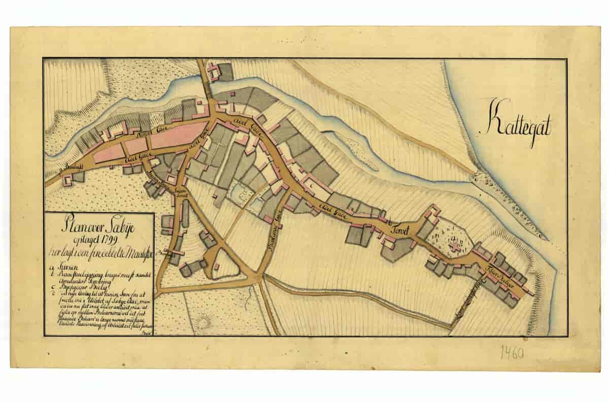 Plan over Sæbye optaget 1799.