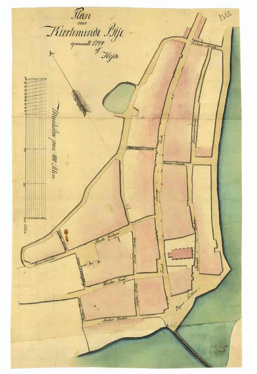 Plan over Kierteminde Bye opmaalt 1799