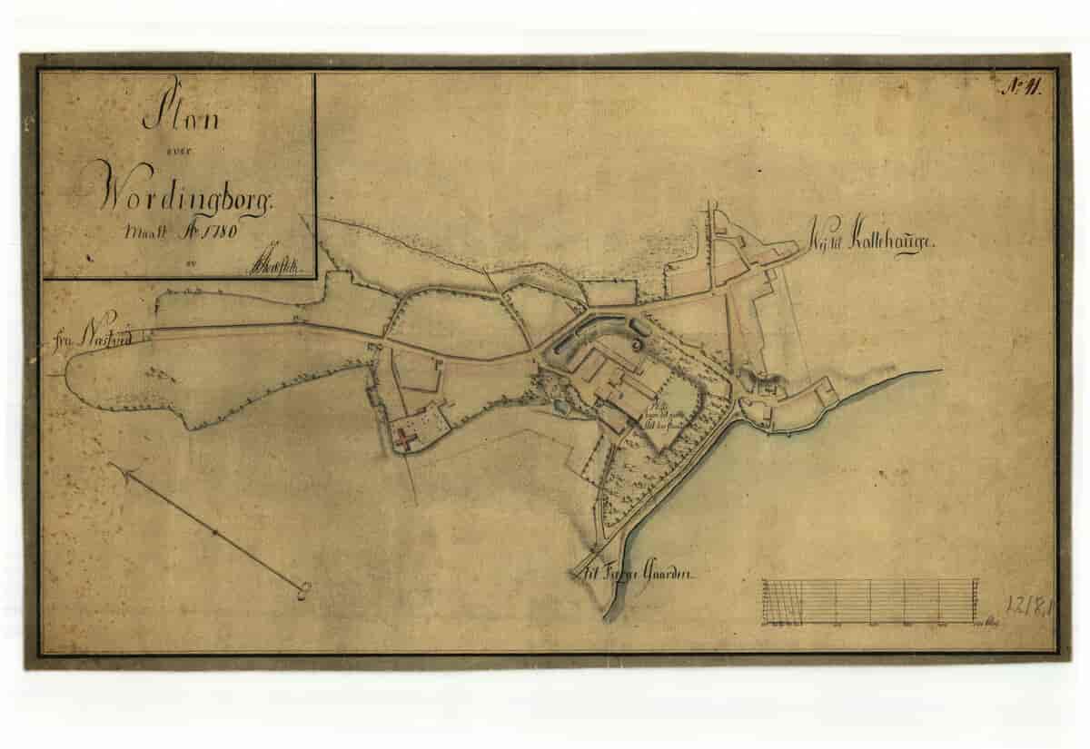 Plan over Wordingborg maalt Aar 1780