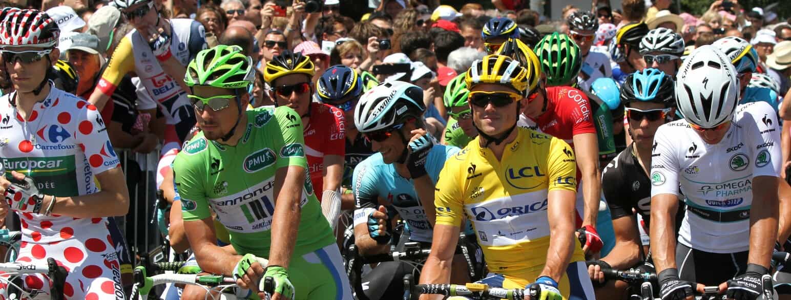 Pierre Rolland, Peter Sagan, Simon Gerrans og Michał Kwiatkowski under sjette etape af Tour de France i 2013.