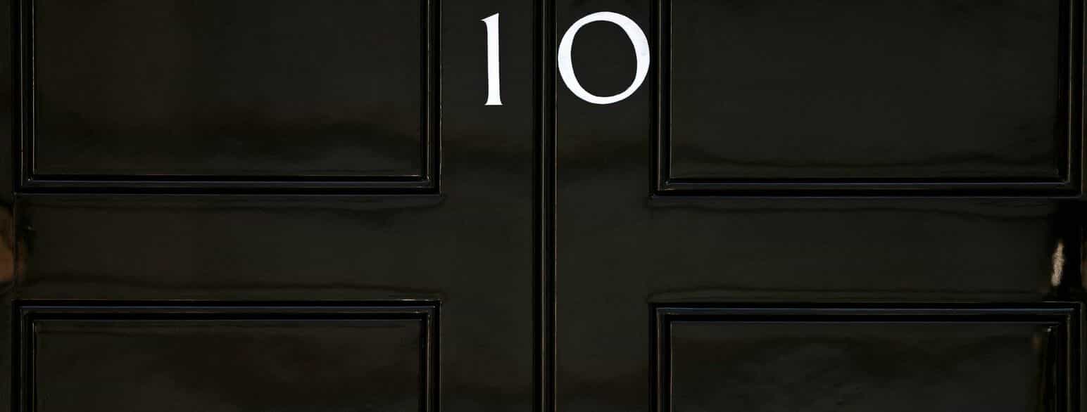 Indgangen til premierministerens embedsbolig i Downing Street 10