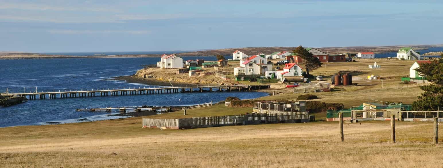 Bebyggelsen Goose Green på East Falkland.
