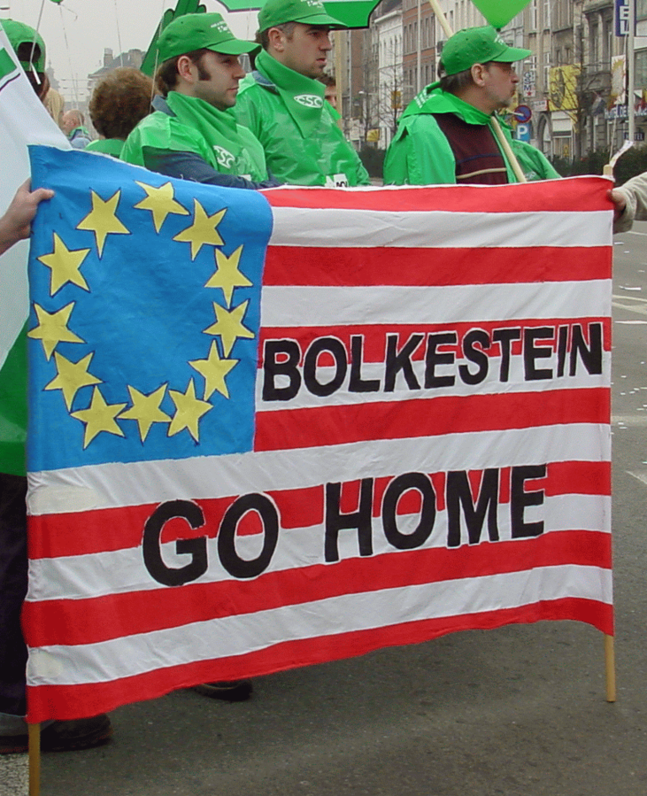 Protester mod Bolkenstein-direktivforslaget