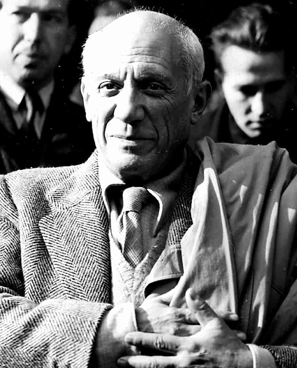 Pablo Picasso fotograferet i midten af 1950'erne.