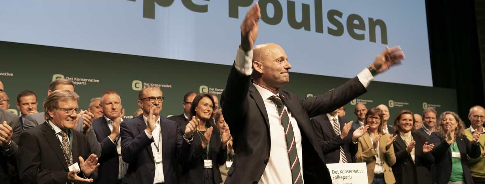 Det Konservative Folkepartis formand Søren Pape Poulsen i centrum på partiets landsråd i 2021, der blev afholdt i Tivoli Congress Center i København.