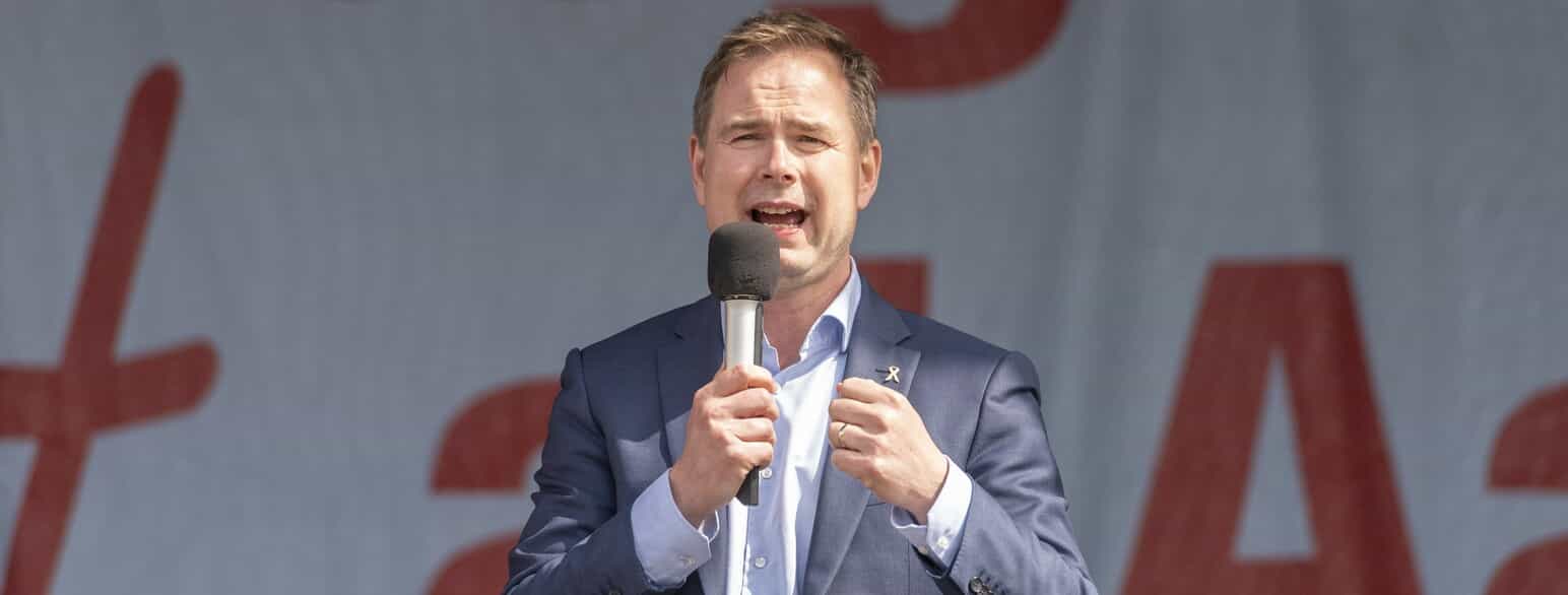 Nicolai Wammen på 1. maj-møde i Aarhus 2019.