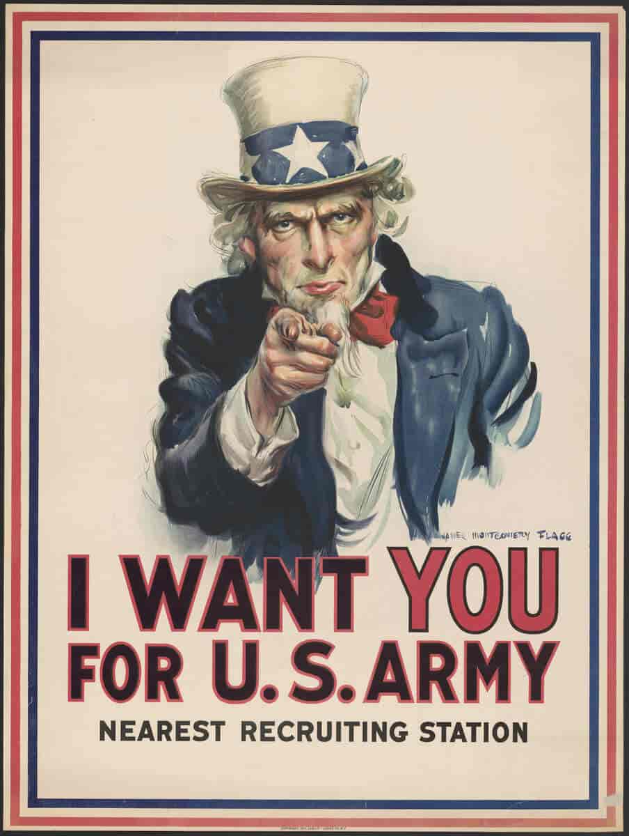 Plakat med Uncle Sam-figuren fra 1917