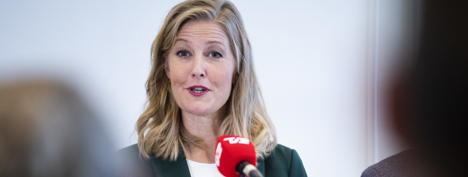 Sofie Carsten Nielsen holder pressemøde onsdag den 5. oktober 2022