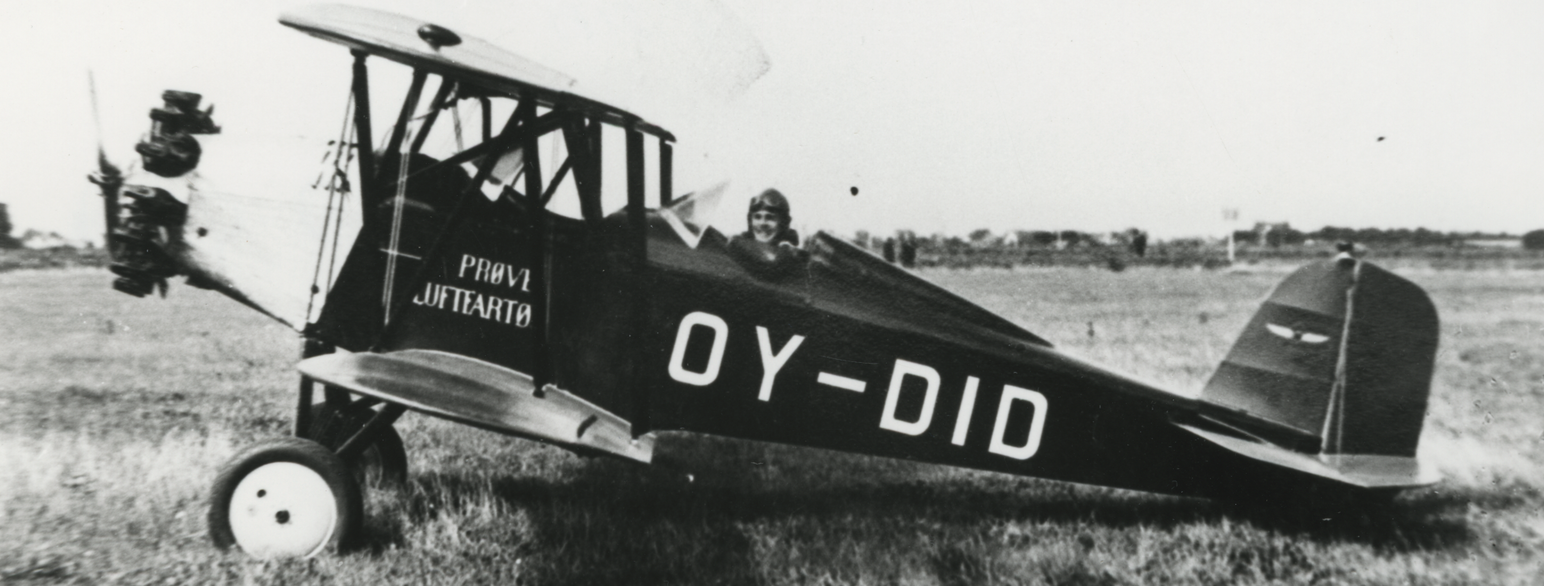 Emilie Sannom som pilot, ca. 1919