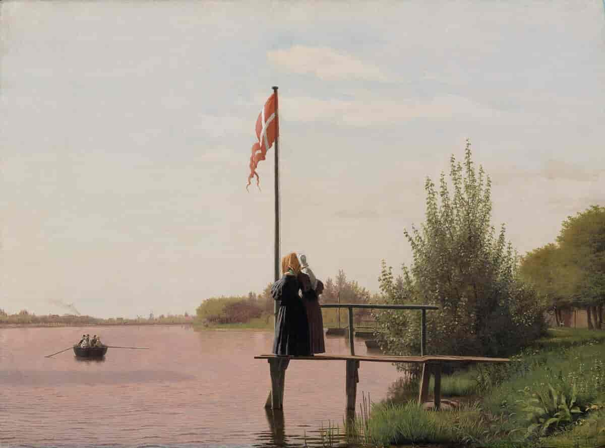Christen Købke, Udsigt fra Dosseringen ved Sortedamssøen mod Nørrebro, 1838. SMK