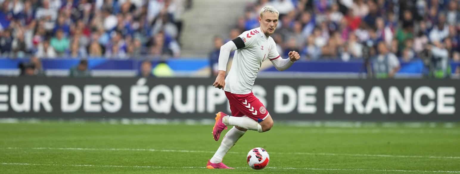Victor Nelsson i Nations League-kampen mellem Frankrig og Danmark den 3. juni 2022