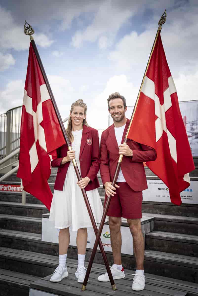 Fanebærerne til OL i Tokyo 2021 Sara Slott Petersen og Jonas Warrer
