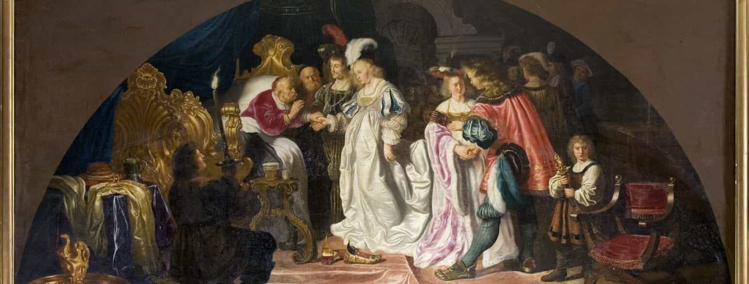 Kongelig trolovelse eller dobbeltbryllup af Salomon Konick, ca. 1640, Skokloster i Sverige. Anna af Brandenburg blev gift med Frederik af Slesvig-Holsten-Gottorp og Elisabeth af Brandenburg med Joachim af Brandenburg d. 10. april 1502 i Stendal.