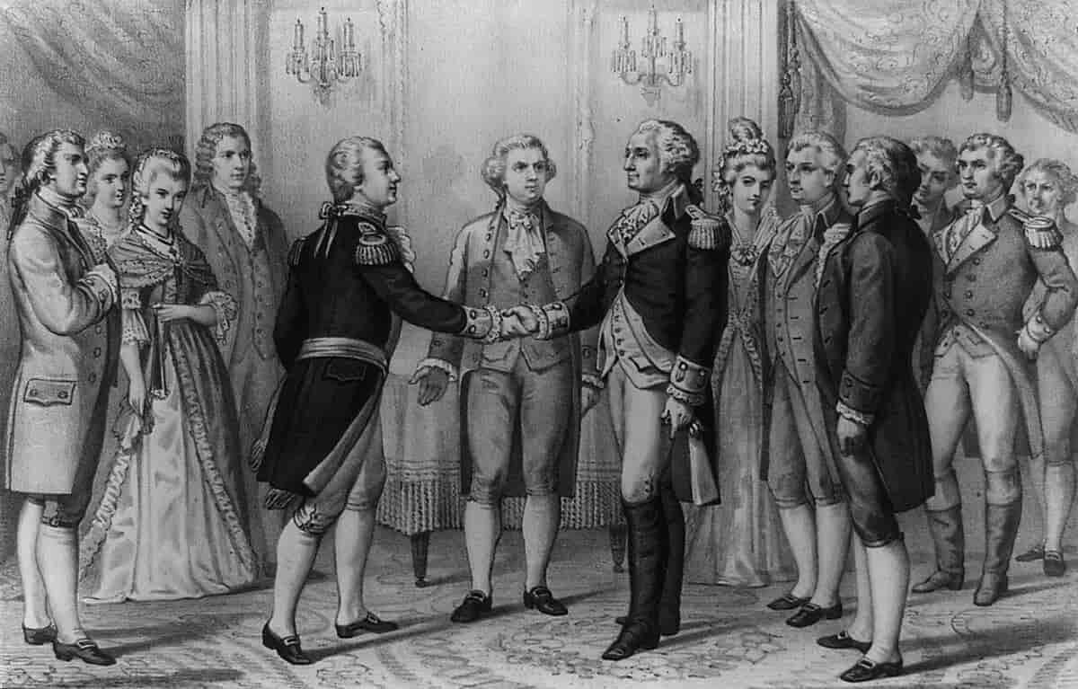 "The First meeting of Washington and Lafayette, Philadelphia, Aug. 3rd, 1777"