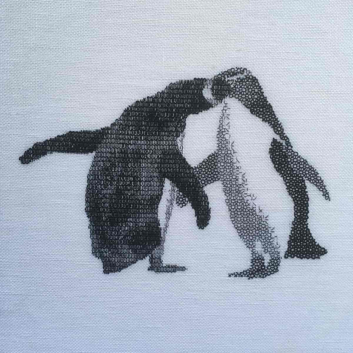 Pingviner i sortsyning.
