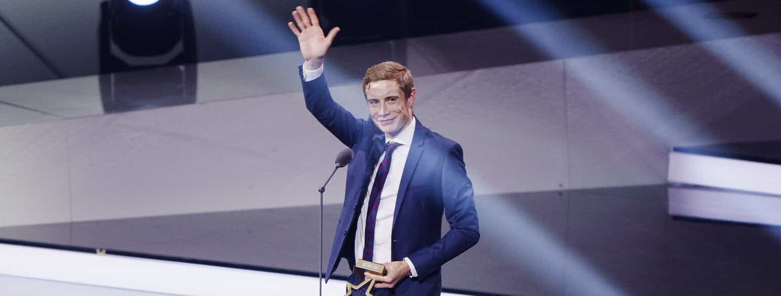 Jonas Vingegaard modtager prisen som Årets Sportsnavn 2022 den 7. januar 2023