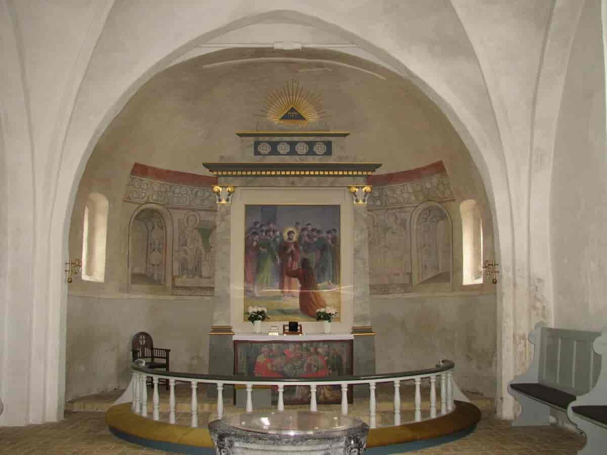 Kalkmalerier i koret i Ballum Kirke
