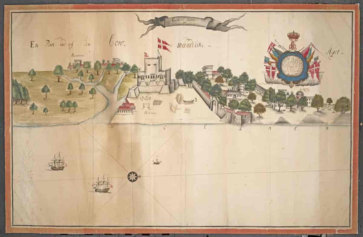 Søkort over Tranquebars kyst, cirka 1723